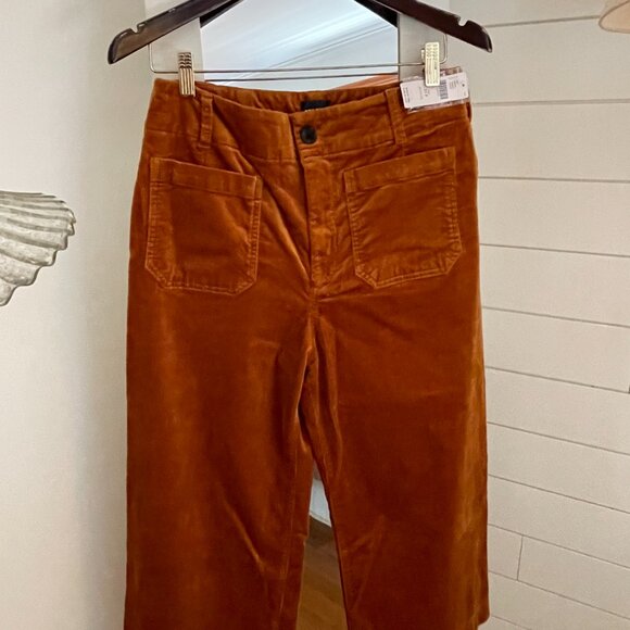 NWT 31P Bronze - Colette Cropped Wide Leg Pants Maeve Corduroy - Anthropologie - Picture 2 of 8